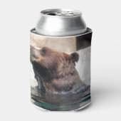 Cute Grizzly Beer dat in het water speelt Blikjeskoeler (Blikje Voorkant)