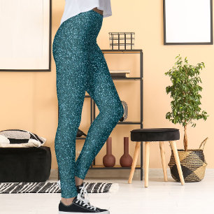 Cute Groen Blauw Glitter Sport Kerstfeest Cadeau Leggings