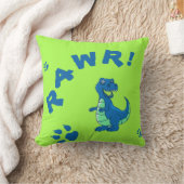 Cute | Groen blauw | RAWR Dinosaur | KINDER Kussen (Deken)