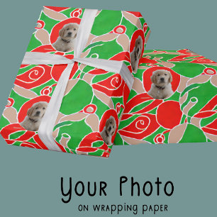 Cute Groen Rood Kersthond Liefhebbers Huisdier Moe Cadeaupapier