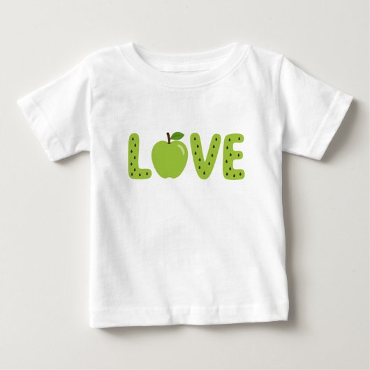 Cute Groene Appel LIEFDE Kids T-Shirt (Voorkant)