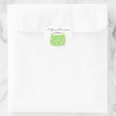 Cute Groene Bloem Tas Hart Sticker (Tas)