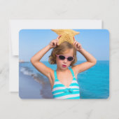 Cute groene cartoon walvis feestje foto voor kinde bedankkaart (Achterkant)