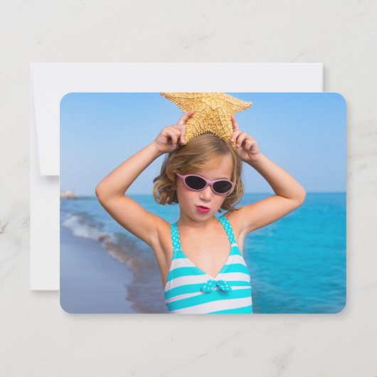 Cute groene cartoon walvis feestje foto voor kinde bedankkaart (Achterkant)