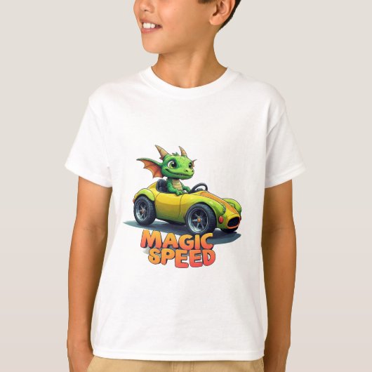 🚗 Cute Groene Draak Klassieke Autorit 🐾 T-shirt (Voorkant)
