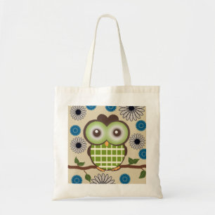 Cute groene en bruine uil tas