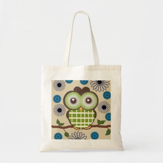 Cute groene en bruine uil tas (Voorkant)