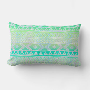 Cute groene en turquoise Azteekse stijlpatroon Kussen