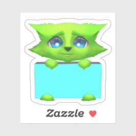 Cute groene fantasiewezen schrootboek sticker