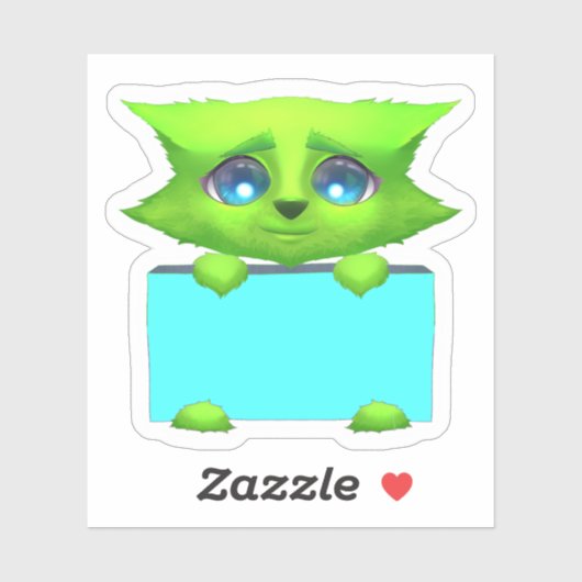 Cute groene fantasiewezen schrootboek sticker (Vel)