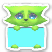 Cute groene fantasiewezen schrootboek sticker (Voorkant)