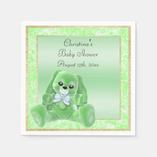 Cute Groene Flopoor Konijn Baby Shower Servet