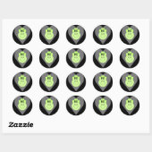 Cute groene 'Hallo' hartsticker  Ronde Sticker (Vel)