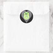 Cute groene 'Hallo' hartsticker  Ronde Sticker (Tas)