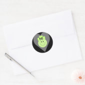 Cute groene 'Hallo' hartsticker  Ronde Sticker (Envelop)