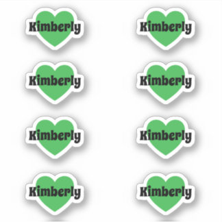Cute Groene Hart Sticker Met Aanpasbare Naam