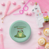 Cute Groene Kikker Verjaardagsfeest Bord  (Feest)