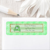 Cute Groene Konijn Baby Shower Etiket (Insitu)
