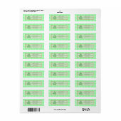 Cute Groene Konijn Baby Shower Etiket (Full Sheet)