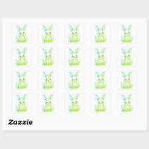 Cute Groene Konijn Feest Thema Pastel Bloemen