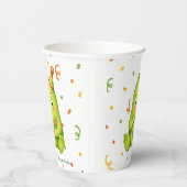 Cute Groene Monster Verjaardag Papieren Bekers (Rechts)