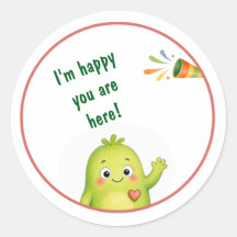 Cute Groene Monster Verjaardagsstickers