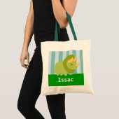 Cute Groene Triceratops Dinosaur Kinderen Boodscha Tote Bag (Voorkant (product))