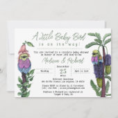 Cute Groene Tropische Vogels Koppel Baby Shower Kaart (Voorkant)
