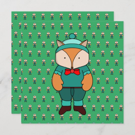 Cute groene vos (Voorkant / Achterkant)