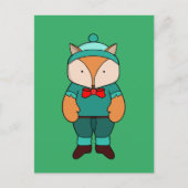 Cute groene vos briefkaart (Voorkant)