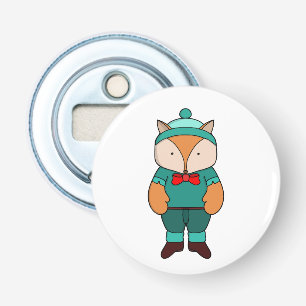 Cute groene vos button flesopener