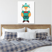 Cute groene vos canvas afdruk (Insitu (Slaapkamer))