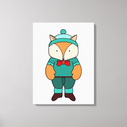 Cute groene vos canvas afdruk (Voorkant)