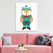 Cute groene vos canvas afdruk (Insitu (Woonkamer))