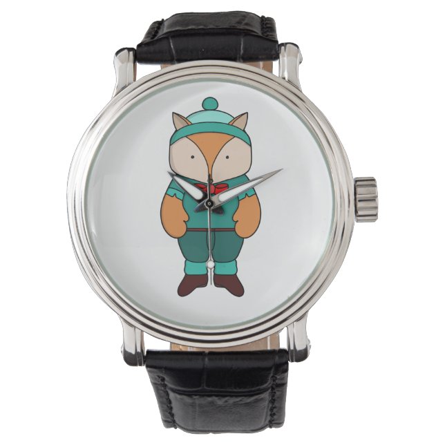 Cute groene vos horloge (Voorkant)