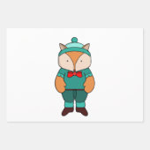 Cute groene vos inpakpapier vel (Voorkant 3)