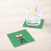 Cute groene vos kartonnen onderzetters (Insitu)