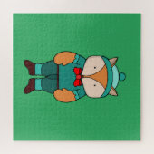 Cute groene vos legpuzzel (Horizontaal)