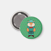 Cute groene vos magneet (Voorkant / Achterkant)