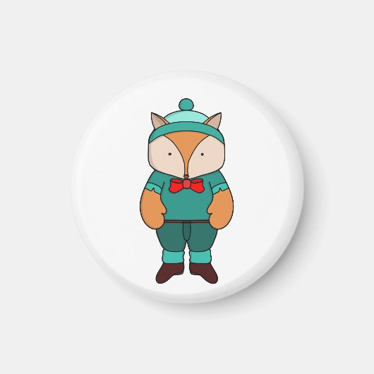 Cute groene vos magneet (Voorkant)