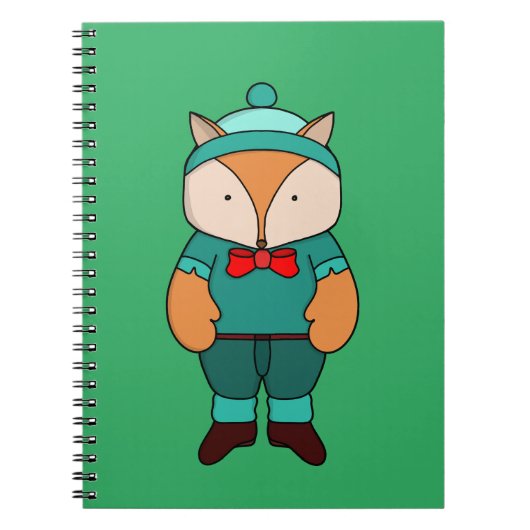 Cute groene vos notitieboek (Voorkant)