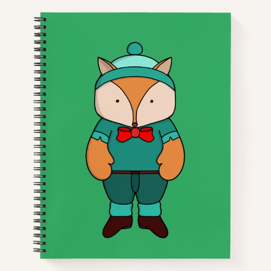 Cute groene vos notitieboek (Voorkant)