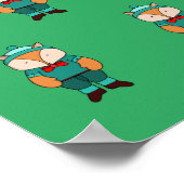 Cute groene vos poster (Hoek)
