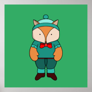 Cute groene vos poster