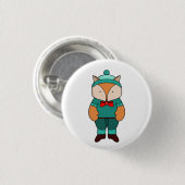 Cute groene vos ronde button 3,2 cm (Voorkant /achterkant)