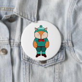 Cute groene vos ronde button 4,0 cm (In situ)