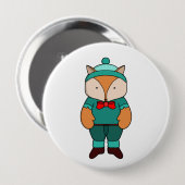 Cute groene vos ronde button 4,0 cm (Voorkant /achterkant)