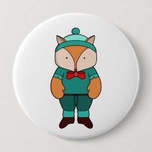 Cute groene vos ronde button 4,0 cm