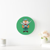 Cute groene vos ronde klok (Huis)