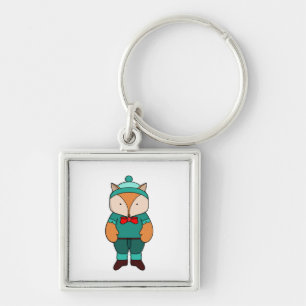 Cute groene vos sleutelhanger